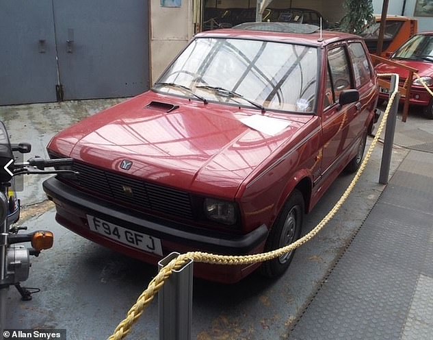 When Christine became too ill to drive, she donated the Yugo to a local museum, where it remained for two years. Pictured: the Yugo on display at Stondon Transport Museum in Henlow, Bedfordshire