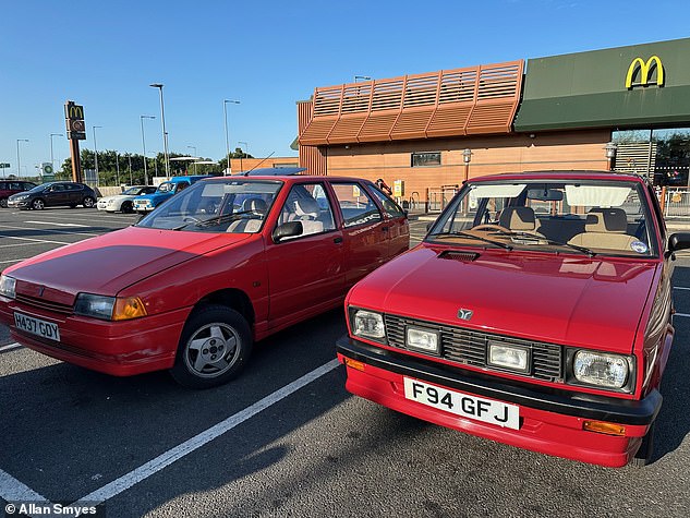 Allan's Yugo 45 parked alongside a Yugo Sana - the model that followed it, which was based on the Fiat Uno