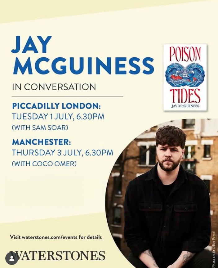 Jay McGuiness in conversation event poster.