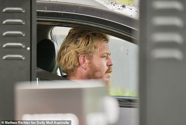 Wood (pictured) appeared to have been living out of the Hyundai since police released it to him