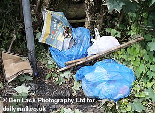 Pictured: More garbage left by groups of travellers in Kirkby Lonsdale