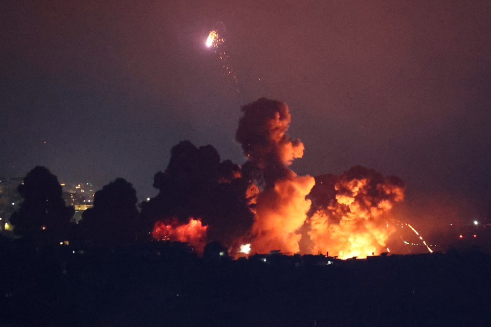 Smoke rises from an explosion in Beirut.