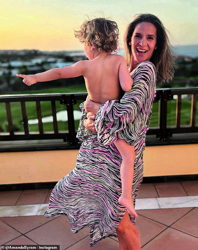 Amanda holidaying with her son Phoenix, 2024