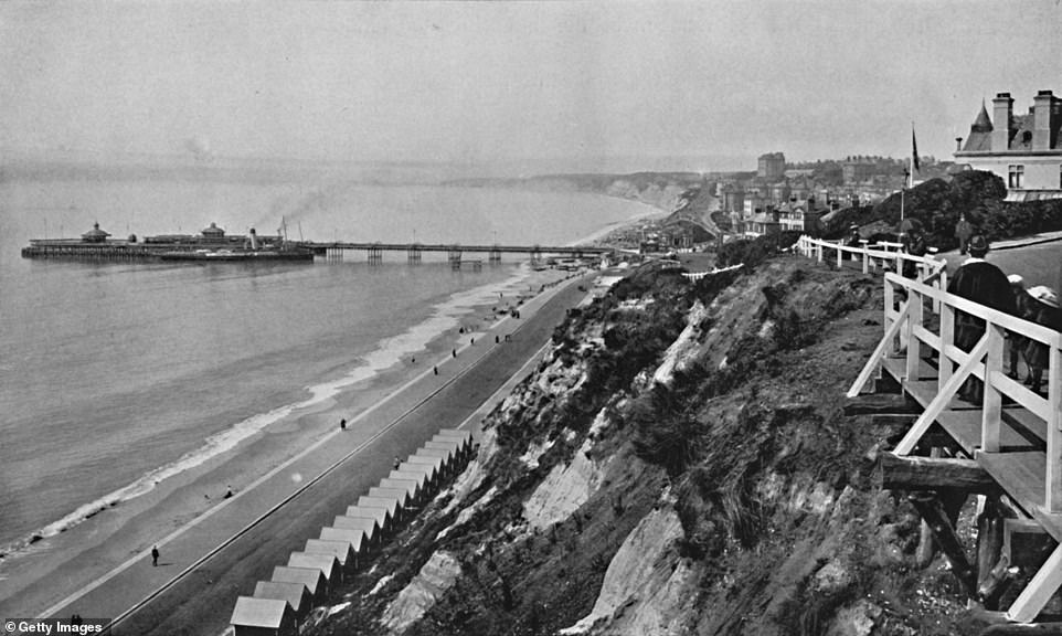 This photo, taken in the early 1900s, is titled 'The New Undercliff Drive'. The Undercliff Drive is a scenic coastal route that stretches from Bournemouth to Boscombe Pier