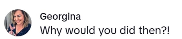 Other TikTok users shared their experiences of side effects - while one questioned why Bethany's decision