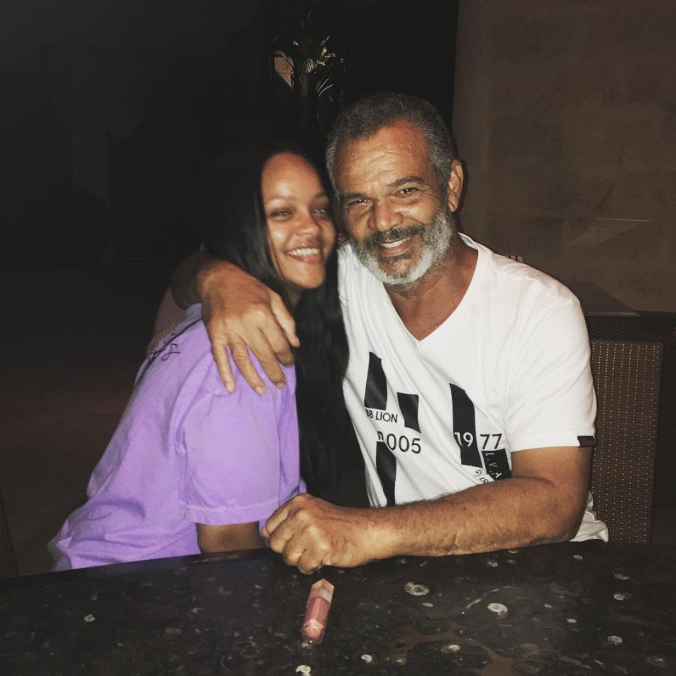 Rihanna with her father, Ronald.