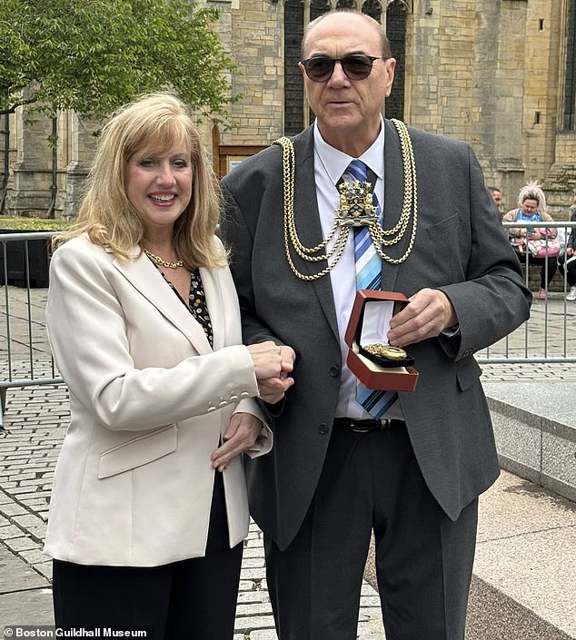 In a statement about van Heest's offering, the museum's arts and heritage manager, Luke Skeritt, said: 'This find is truly a once-in-a-lifetime discovery' (pictured: van Heest and Boston mayor Councilor Barrie Pierpoint)
