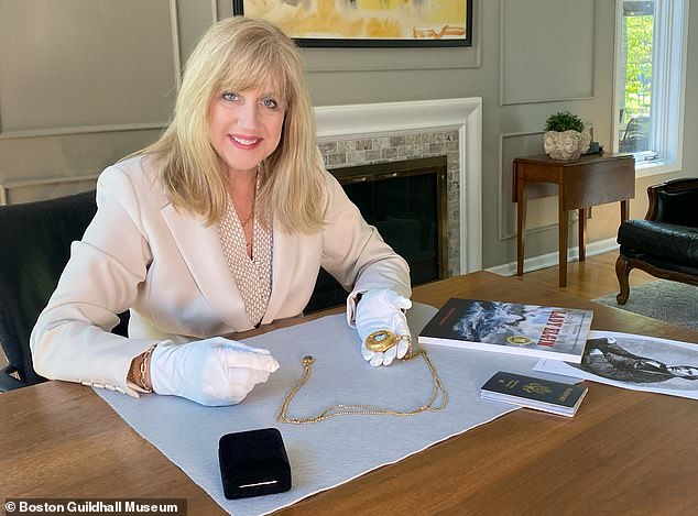 However, for more than 30 years, the divers guarded the discovery of the 16-carat pocket watch in complete secrecy - until they contacted van Heest (pictured) about the watch, which she purchased and donated to the town