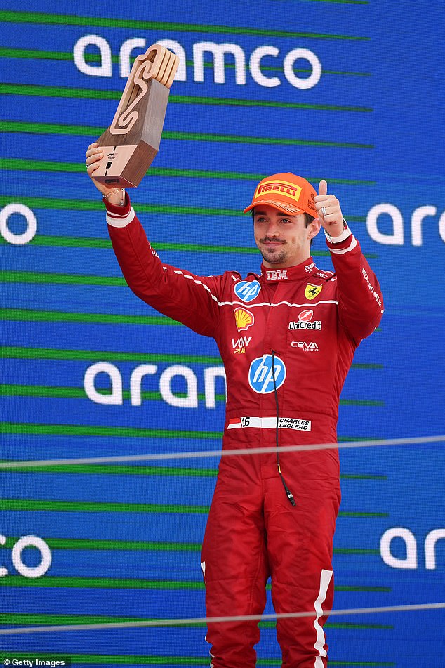 Charles Leclerc (pictured) claimed his third podium finish of the 2025 season on Sunday in Barcelona