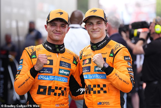 Norris (left) shipped seven points in his world championship fight as an unflappable Piastri walked away with 25 points