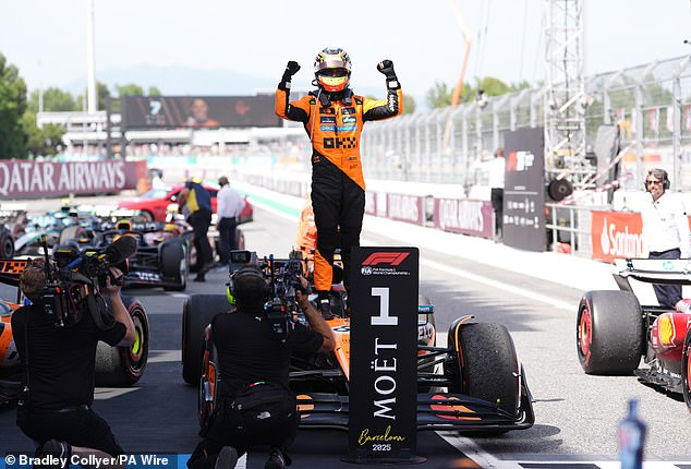 After the race, Piastri told Sky Sports that it has been a 'great year already for McLaren' and thanked the crowd for cheering him on