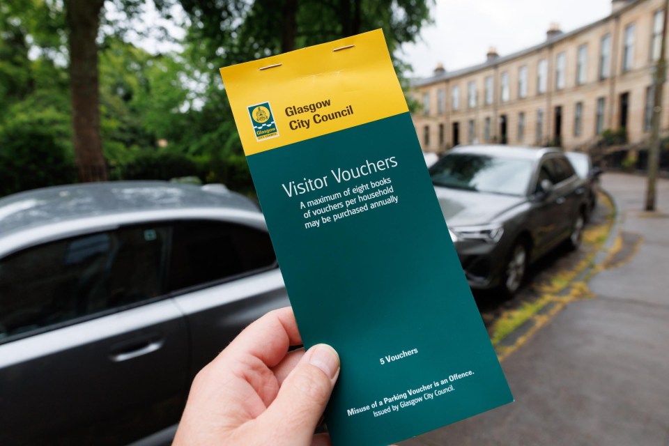 Glasgow City Council visitor parking voucher.