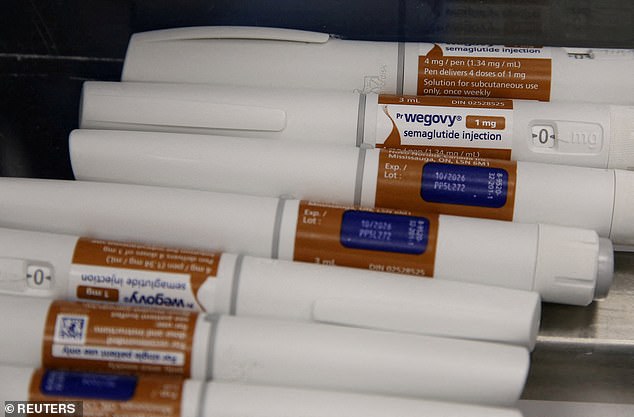 Some patients on weight loss injections Wegovy (pictured) and Ozempic reported flu-like symptoms, fatigue, abdominal cramps and vomiting