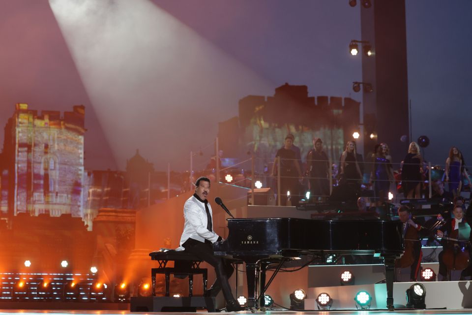 Lionel Richie performing at the Coronation Concert at Windsor Castle.