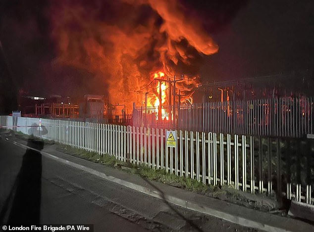 The report was led by former Labour Transport Secretary Ruth Kelly and concluded that closing the airport was the 'correct' and 'essential' decision - adding that the fire (above) was 'unprecedented'
