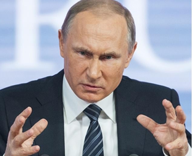 Vladimir Putin's (pictured) strategic bombers were wiped out in the attack