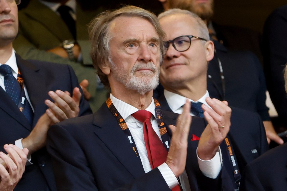 Sir Jim Ratcliffe applauding at the UEFA Europa League Final.