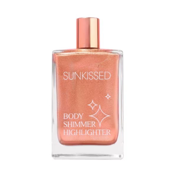 Sunkissed body shimmer highlighter bottle.