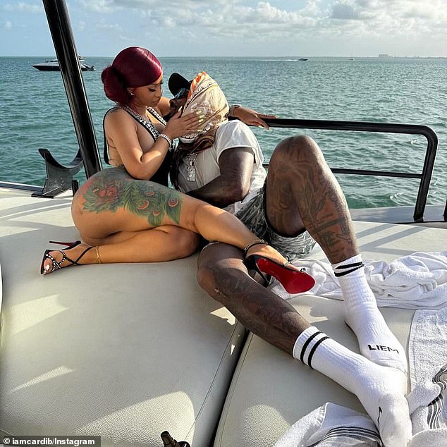 On Sunday, the 32-year-old rapper took to Instagram to share a series of photos with her new beau, NFL star Stefon Diggs, amid her contentious divorce battle with her ex
