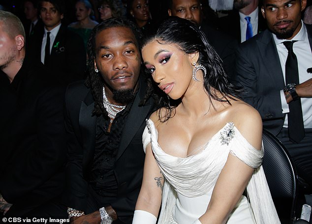 This comes after she finally revealed the name of her third child as she also put her ex Offset, 33, on blast in a fiery rant after learning he requested 'everything' amid their divorce proceedings; pictured February 2019 in Los Angeles