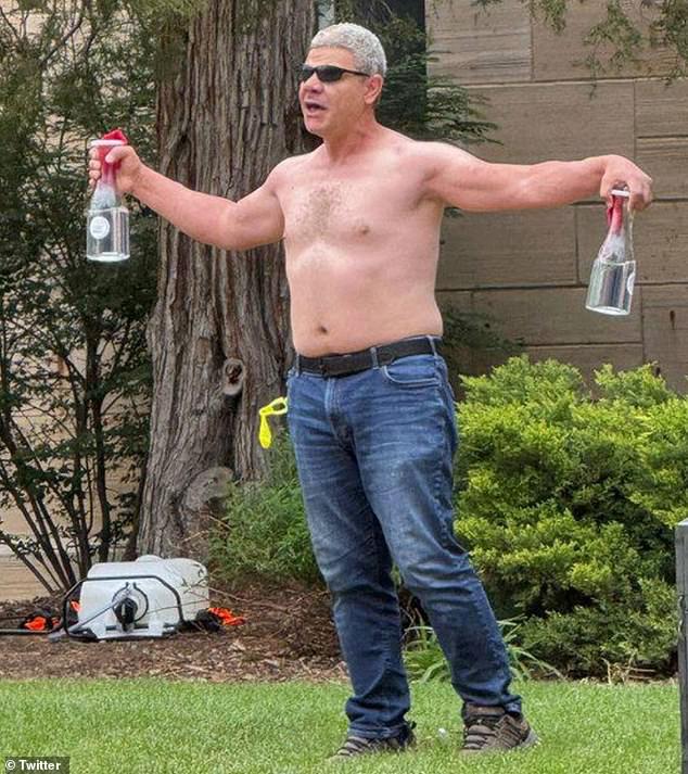 The suspect was seen with apparent Molotov cocktails as he yelled about Zionism