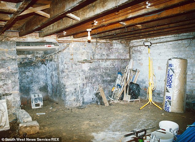 Pictured: The cellar in the 'House of Horrors' where some bodies were found