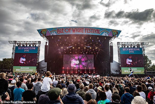 Ruth, who can now be named for the first time after turning 18, was jailed for seven years in 2024 after being convicted of plotting an attack at the Isle of Wight Festival (pictured in 2019)