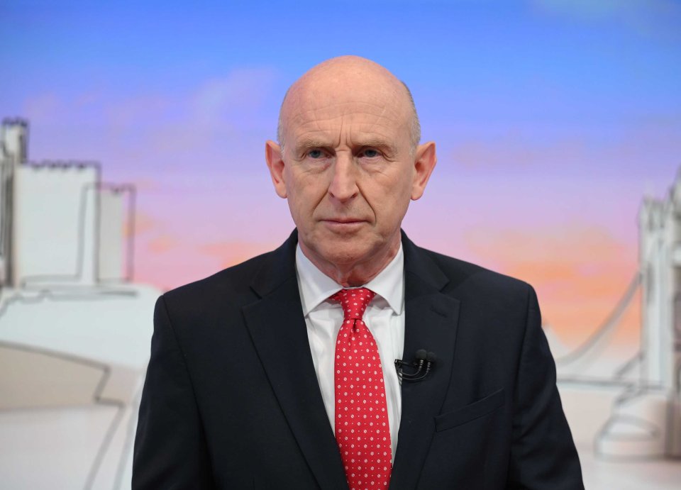 Photo of John Healey, Defence Secretary, on the BBC.