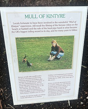 Information signs at Linda's memorial garden in Campbeltown