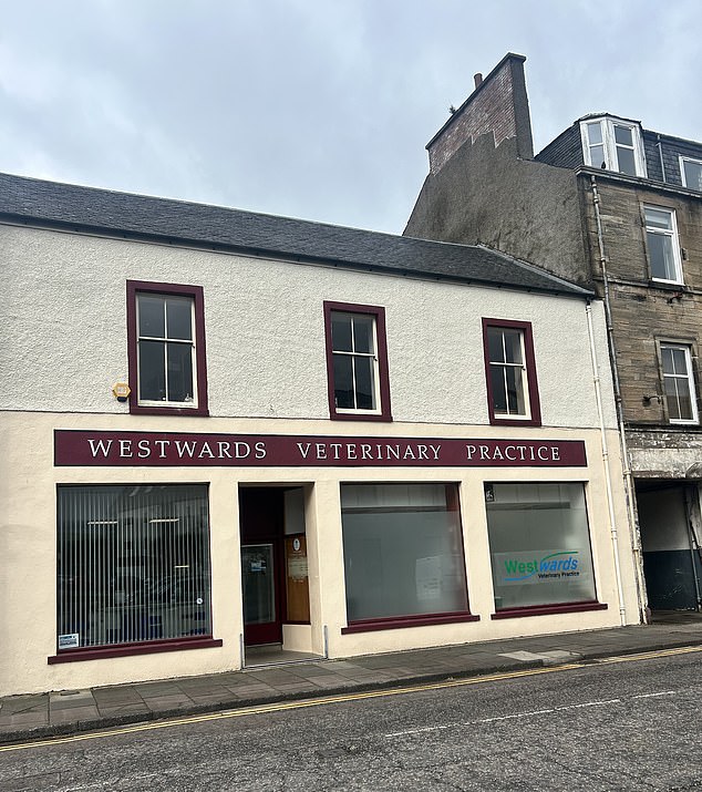 Campbeltown's veterinary practice is in the town centre, surrounded by various shops and cafes