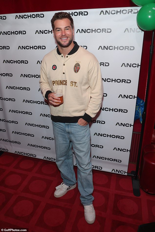 During the chat, the star was asked whether she'd be open to relocating to the UK to be with Chris (pictured at an Anchord UK launch event on Saturday)