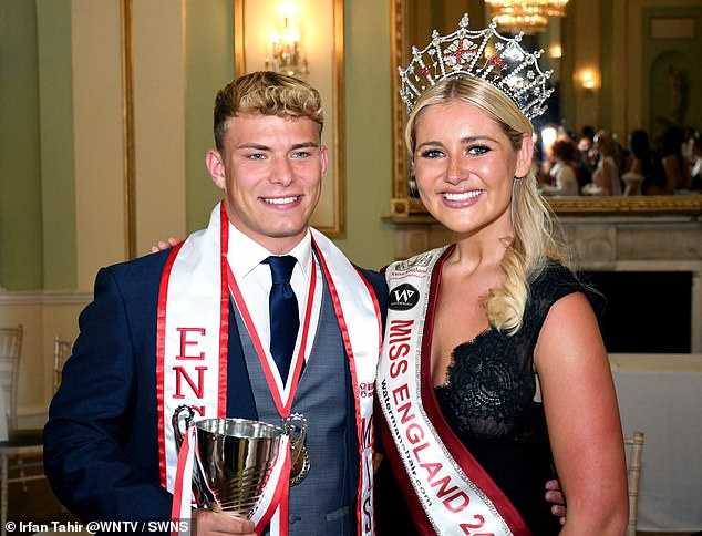 Miss England Milla Magee is pictured with Mr England Alcantara Turner in August 2024