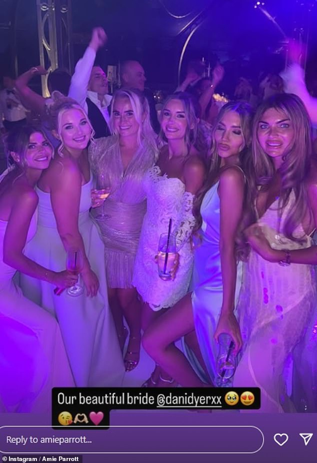 In a slew of snaps the star reposted on Instagram, guests partied at the luxury five-star Langley Hotel in Buckinghamshire