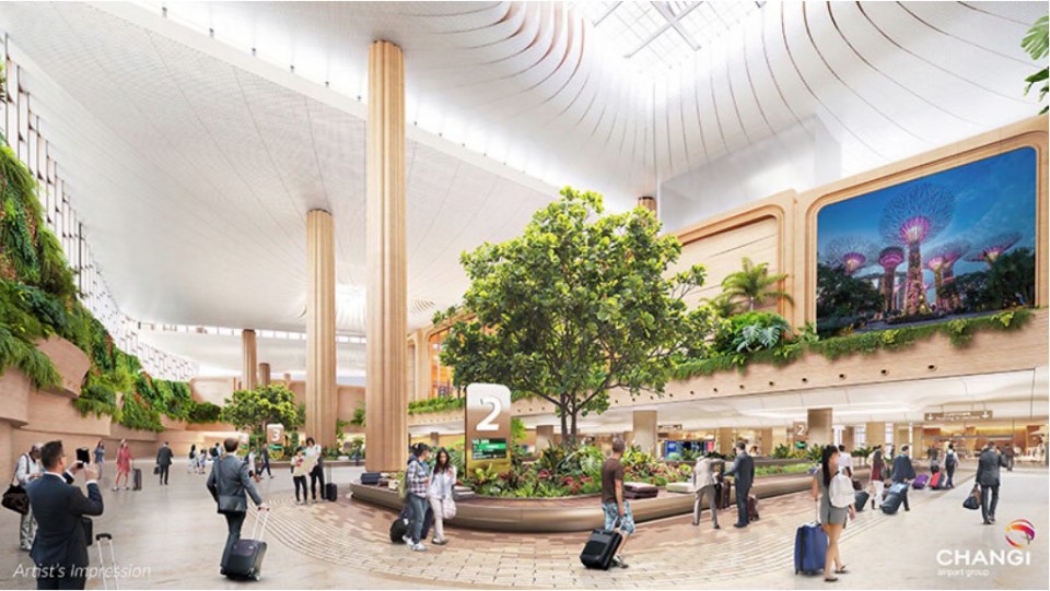 Artist's impression of Changi Airport's Terminal 5 interior.