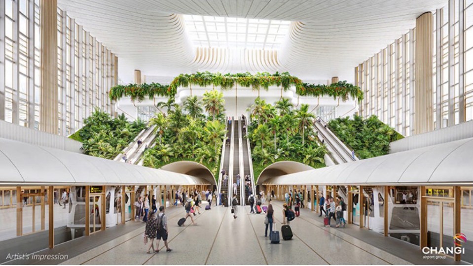Artist's impression of Changi Airport's Terminal 5 interior.
