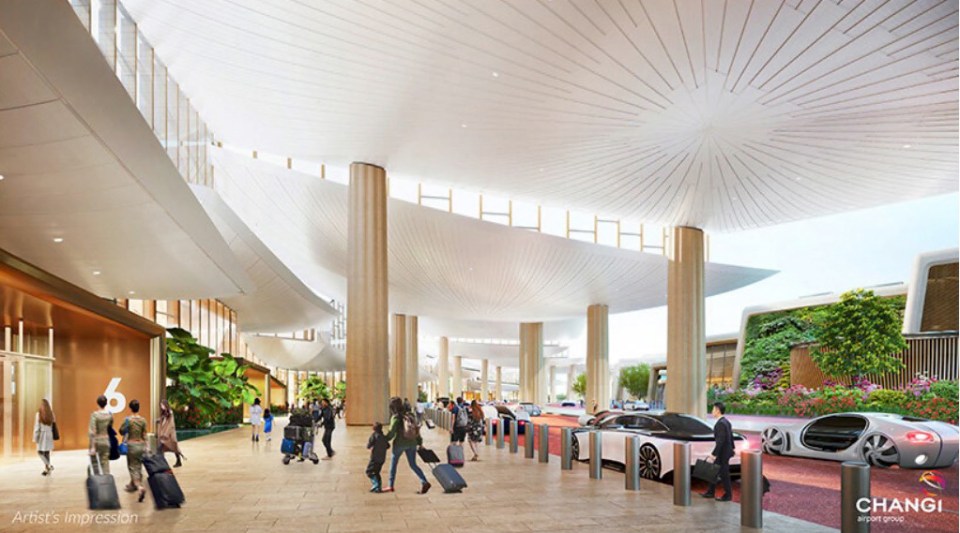 Artist's impression of Changi Airport Terminal 5 arrival area.