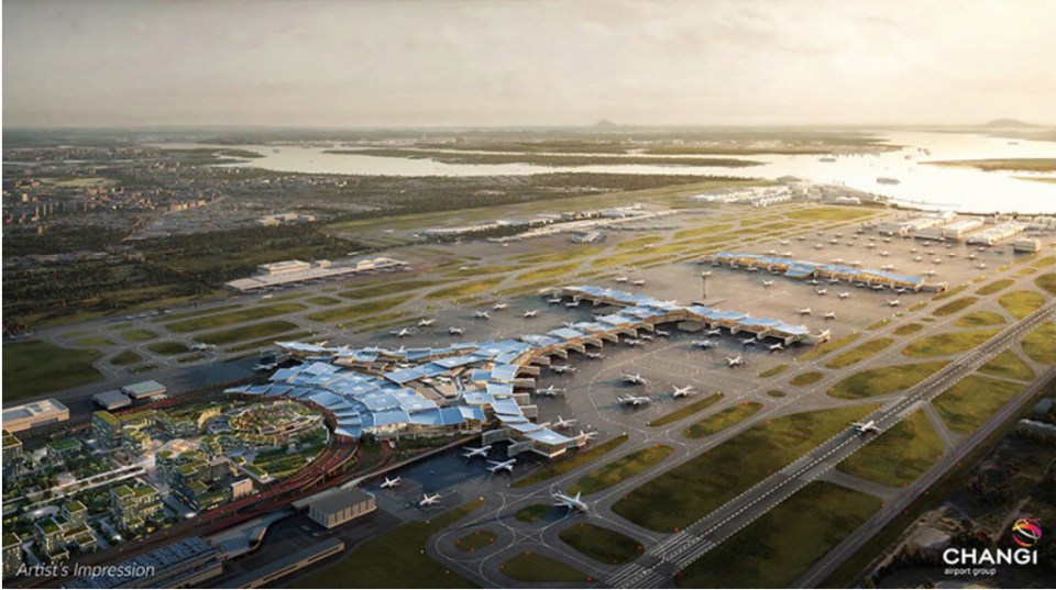 Artist's impression of Changi Airport's Terminal 5 expansion.