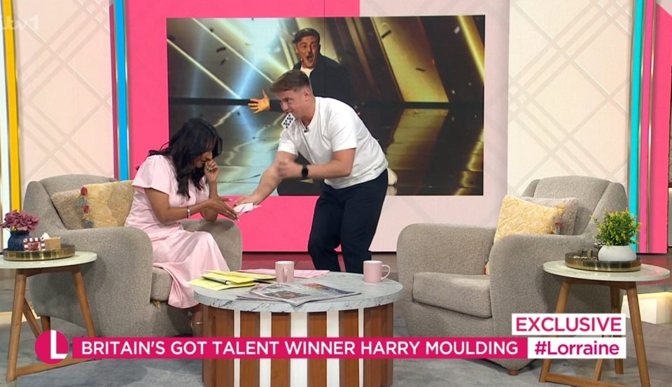 Ranvir Singh is gobsmacked by Britain's Got Talent winner Harry Moulding's card trick on Lorraine.