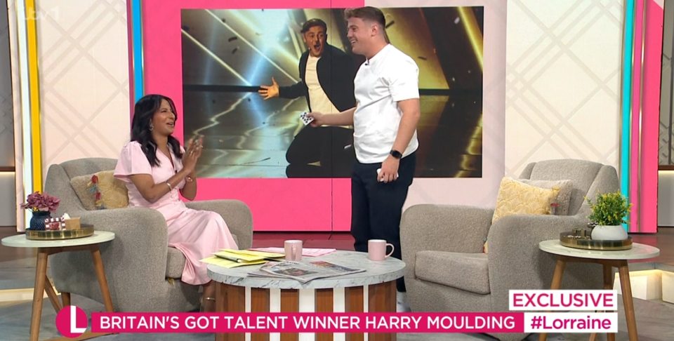 Ranvir Singh and Britain's Got Talent winner Harry Moulding on Lorraine.