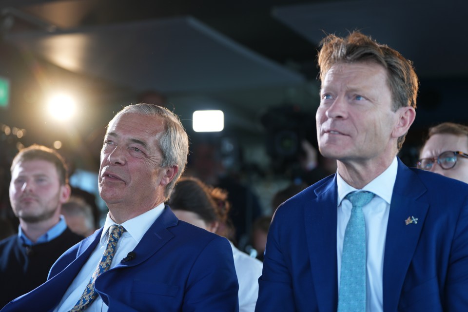 Nigel Farage and Richard Tice at a press conference.
