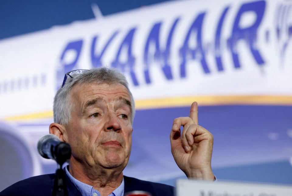 Michael O'Leary, Ryanair CEO, speaking at a press conference.