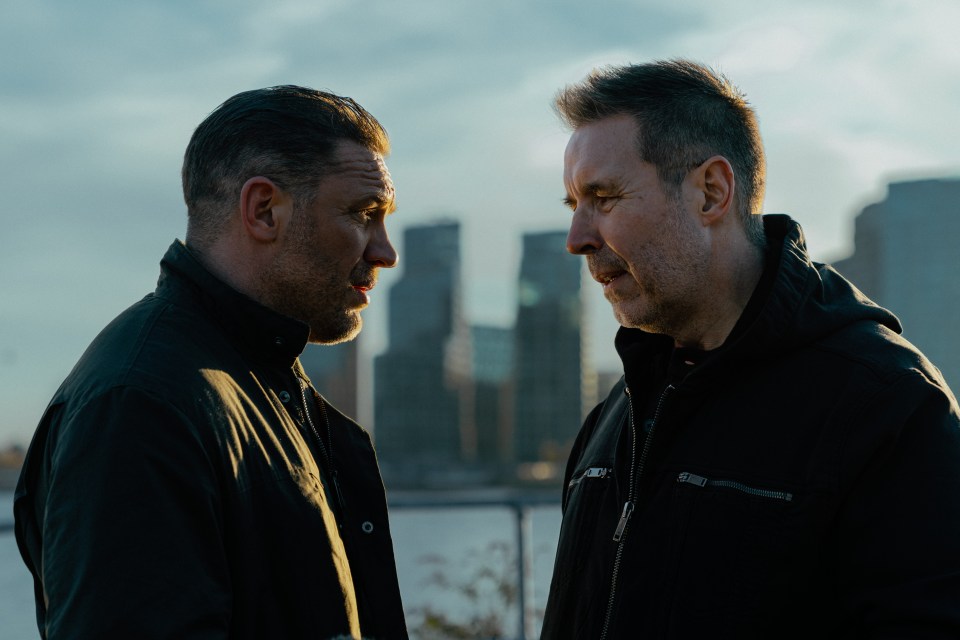 Tom Hardy and Paddy Considine in Mobland.