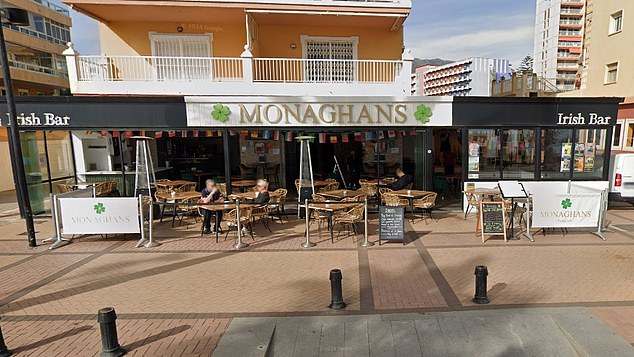 Monaghans is located on the seafront and is a popular bar with tourists and expats