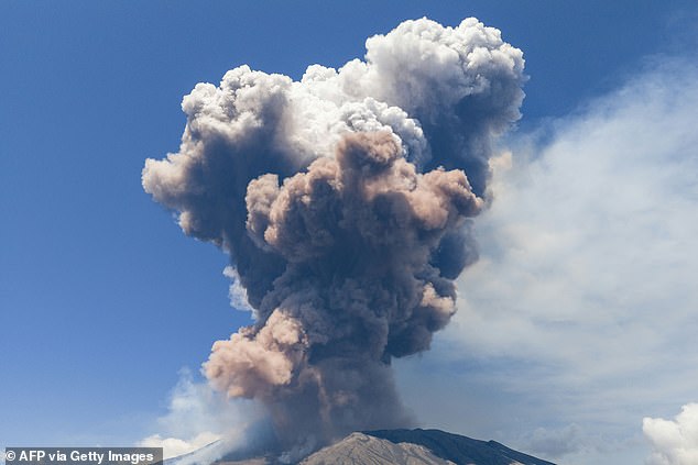 A red aviation warning was briefly issued by the Volcanic Ash Advisory Centre Toulouse but has now turned to orange