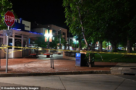 BOULDER, COLORADO, UNITED STATES - JUNE 1: Law enforcement officials are on the scene to investigate after a man set people on fire during a demonstration in Colorado, United States, on June 1, 2025. At least eight people were injured Sunday when a man set people on fire during a demonstration in the US state of Colorado staged to raise awareness on hostages being held in Gaza, said local authorities. (Photo by Kyle Mazza/Anadolu via Getty Images)