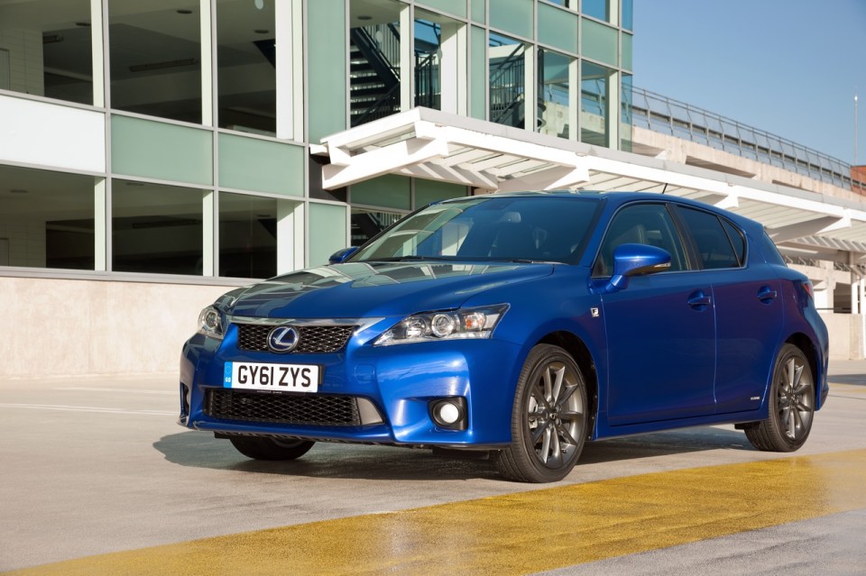 Blue Lexus CT 200h.