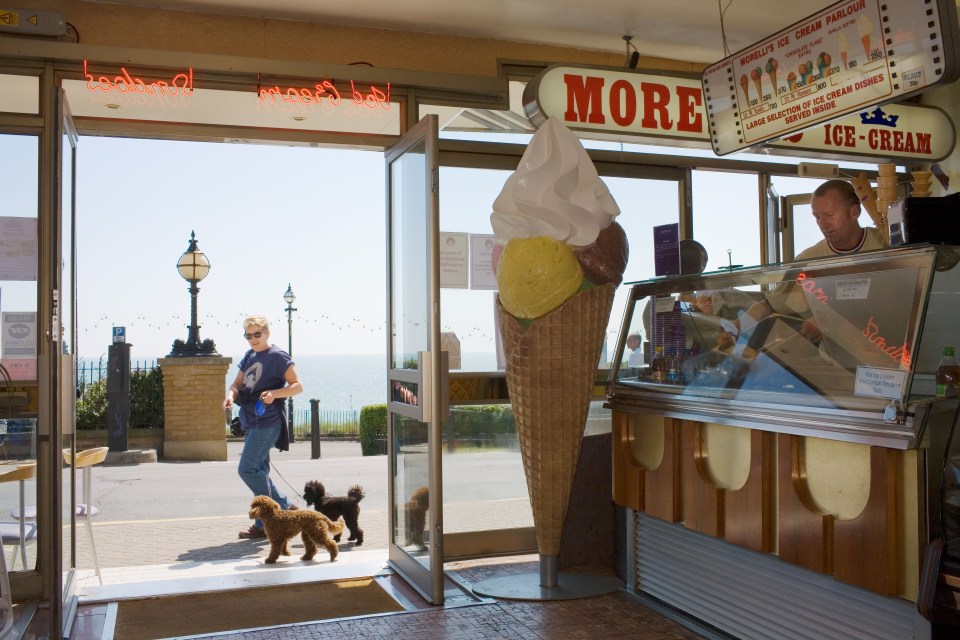 Customers at Morelli's ice cream parlor in Broadstairs, England.
