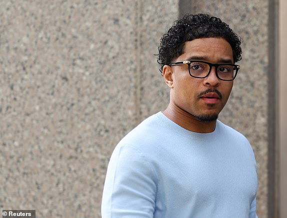 Justin Combs, son of Sean "Diddy" Combs, arrives at a U.S. federal court for Sean "Diddy" Combs' sex trafficking and racketeering conspiracy trial in Manhattan in New York City, U.S., June 2, 2025. REUTERS/Kylie Cooper