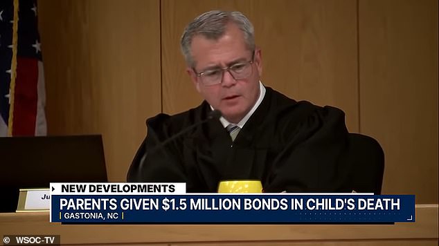 At a bond hearing Friday, both parents asked to be released so they could attend their son's funeral. The judge denied the request and set bail at $1.5 million each