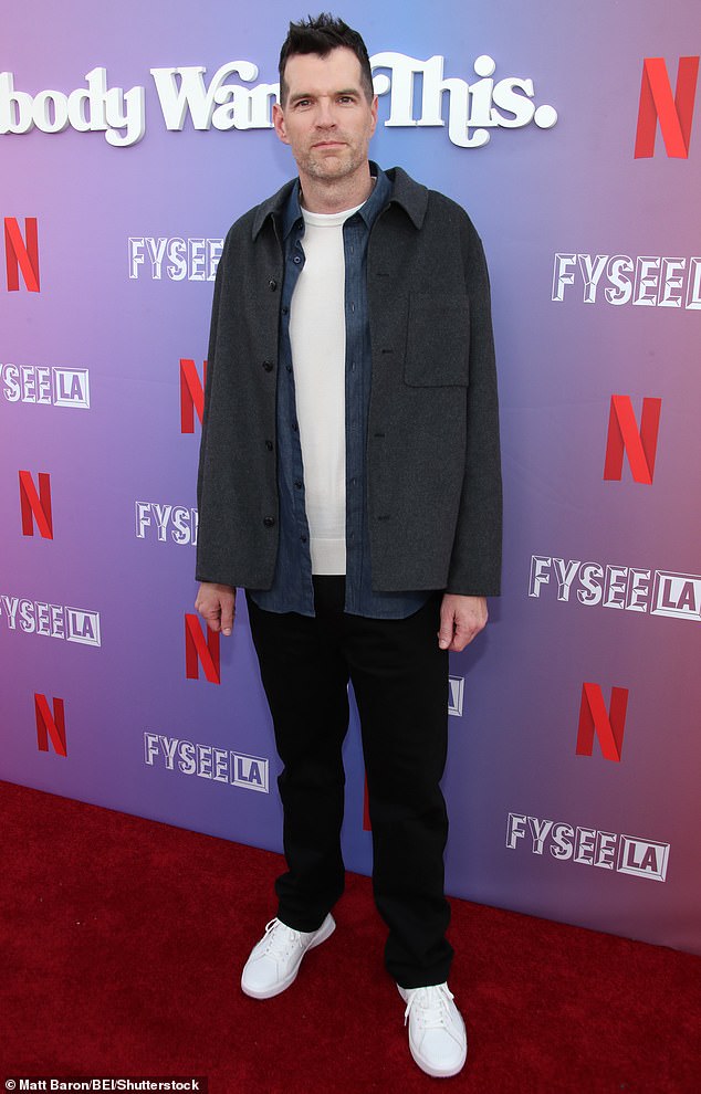 Timothy Simons was also in attendance at the event, looking dapper in an casual yet stylish ensemble. He paired a classic, white T-shirt with a denim blue button-down and a gray, fleece jacket. He completed his outfit with black jeans and crisp, white sneakers